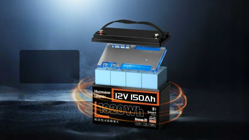 Акумулятор LiFePo4 Humsienk 12V 150Ah. Літій-залізо-фосфатний 1920Wh