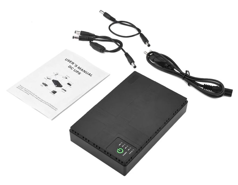 ДБЖ для роутеру, UPS DC1018P, 10400 mAh, 18w, 5v/9v/12v, чорний