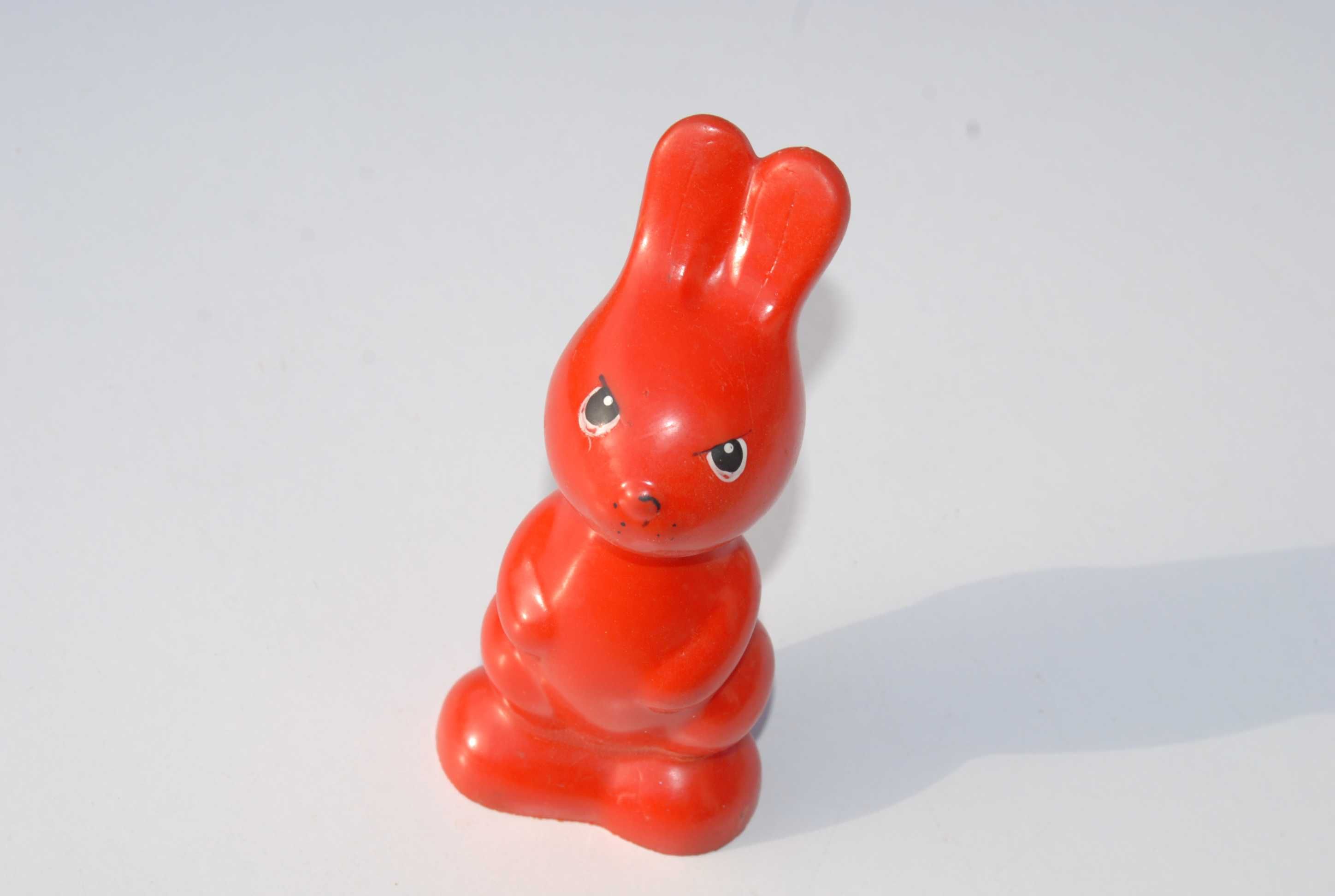 Stara zabawka gumowy piszczący króliczek Gumotex Czechosłowacja unikat