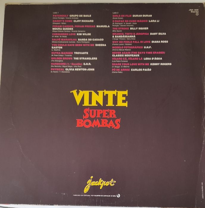 Lp Varius Vinte Super Bombas - 1982