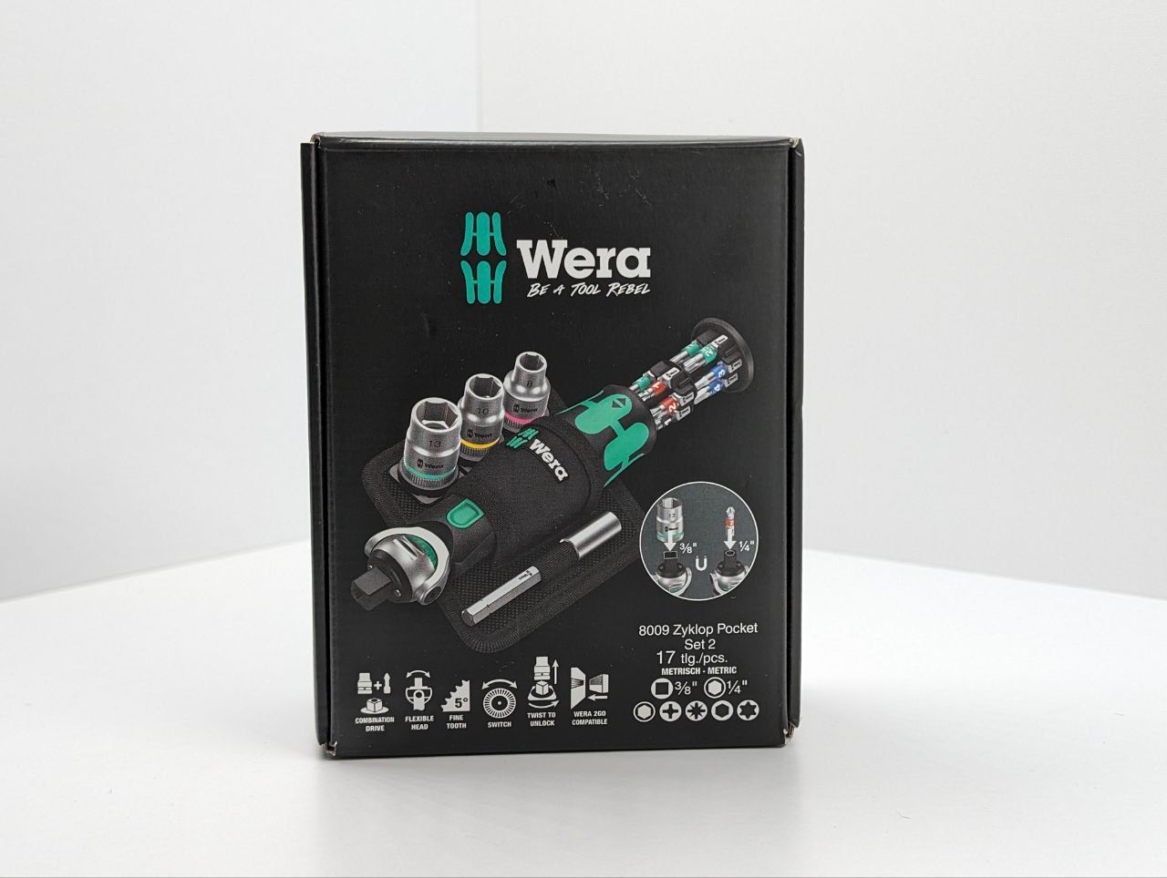 Компактна тріскачка WERA 8009 Zyklop Pocket Set2(05 004281 001)