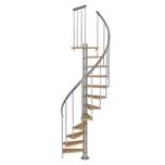 Nowoczesne schody spiralne Las Vegas Srebrne/ BUK fi 120 cm