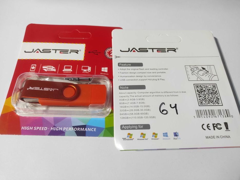 Pendrive 64 GB USB + micro USB + przejściówka USB-C – wygodny dostęp