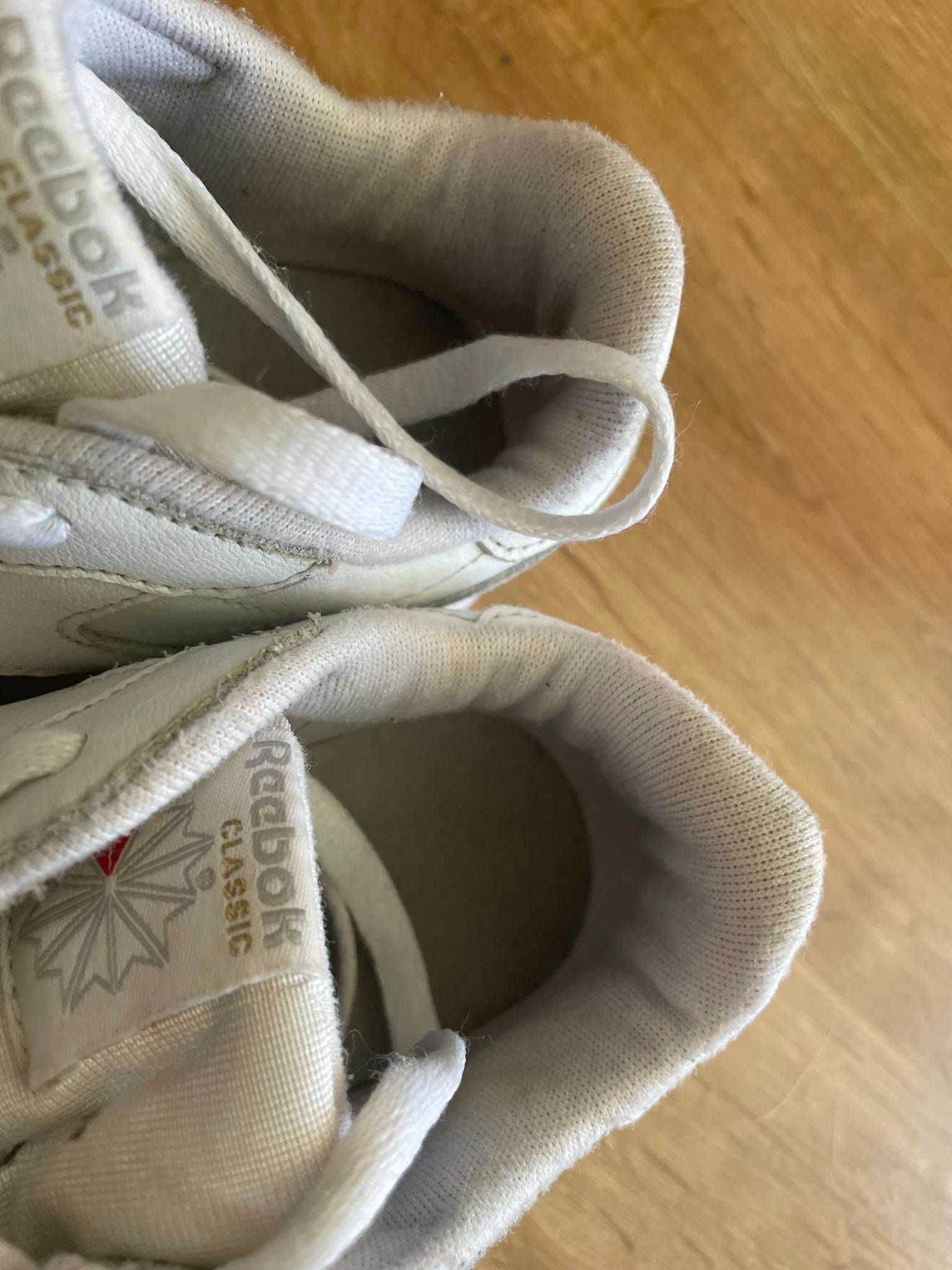 Reebok classic buty sneakersy skórzane białe 35