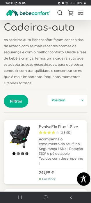 Cadeira bebé conforto auto.