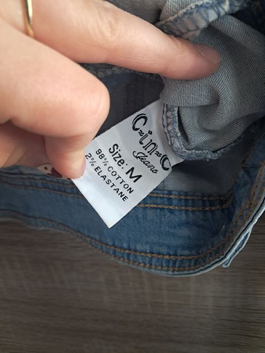 Jeansowa ramoneska z ćwiekami Cinic M