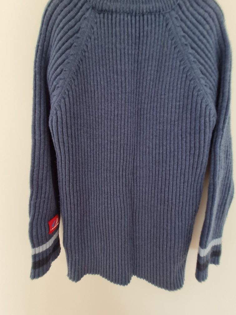 Sweter wełniany prążkowany wełna merino ulvang rozm 128