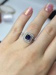 Шикарное кольцо с сапфиром и бриллиантами в золоте 585
