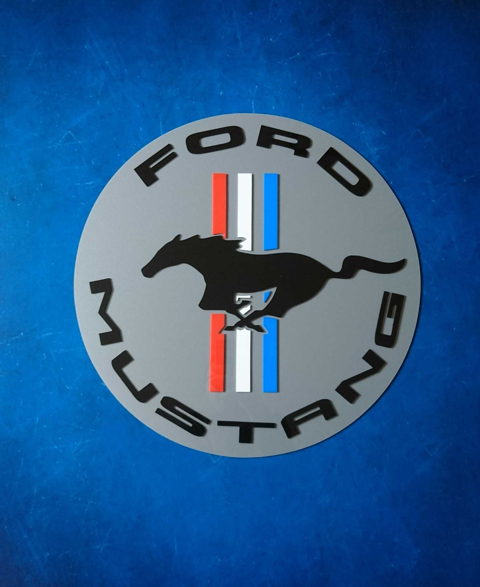 Logo emblemat Ford Mustang dekoracja na ścianę 3D szyld prezent