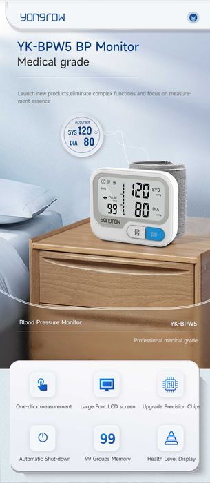 Yongrow cyfrowy nadgarstek Monitor ciśnienia krwi