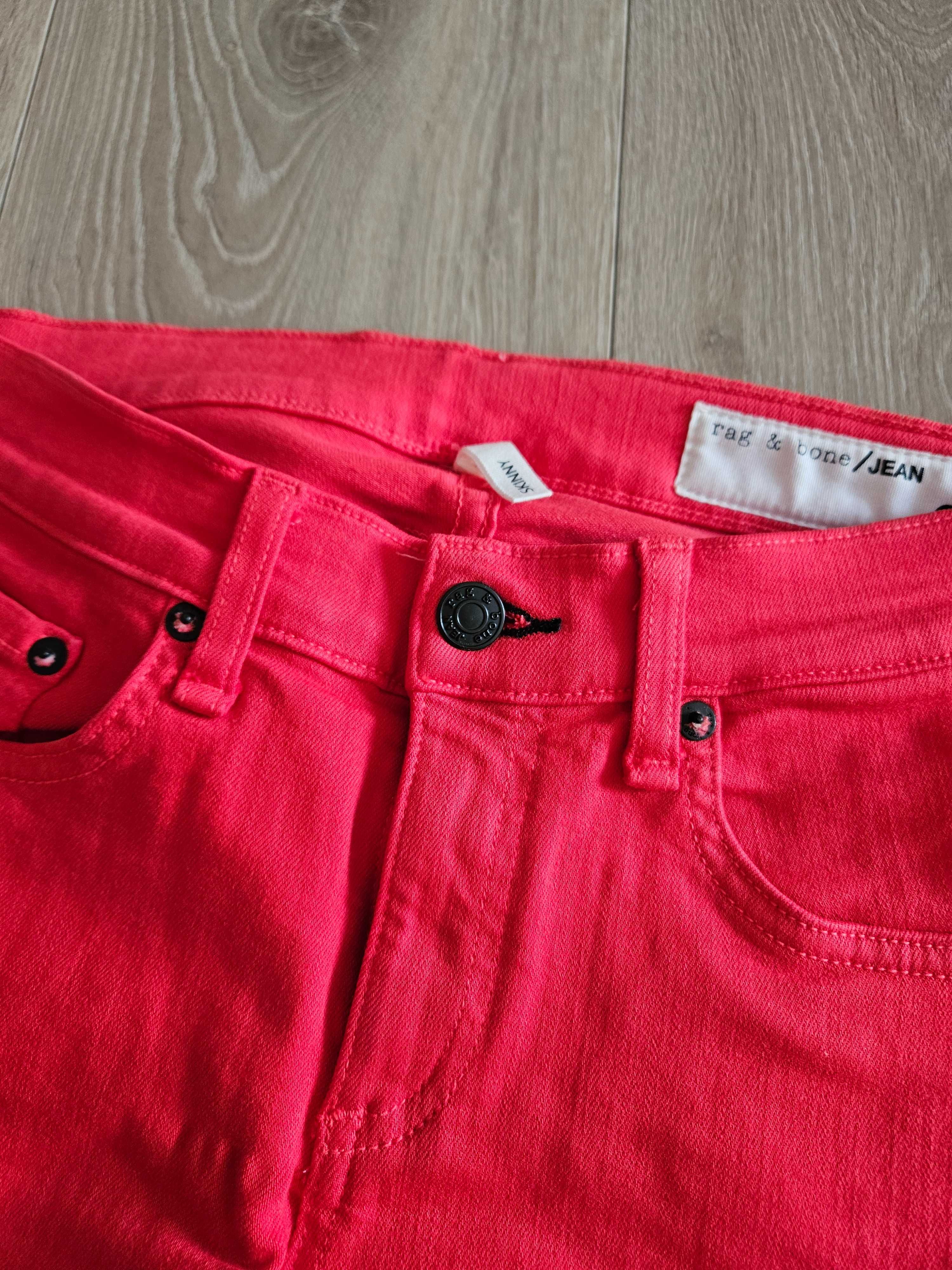 Czerwone jeansy Rag & bone roz. XS/S spodnie