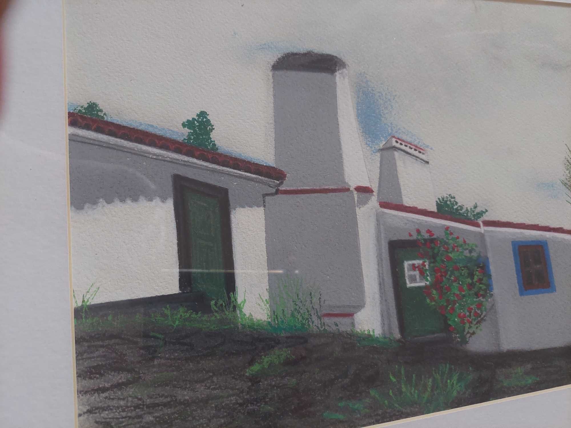 Casa rural pintada a lapis