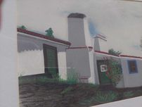 Casa rural pintada a lapis