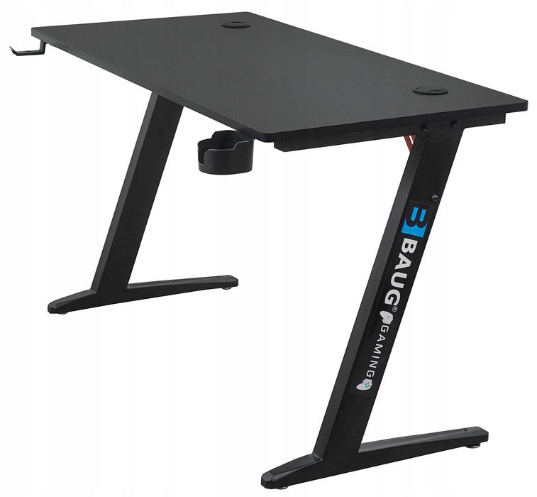 Biurko gamingowe  dla gracza   CZARNE DUŻE 120x60