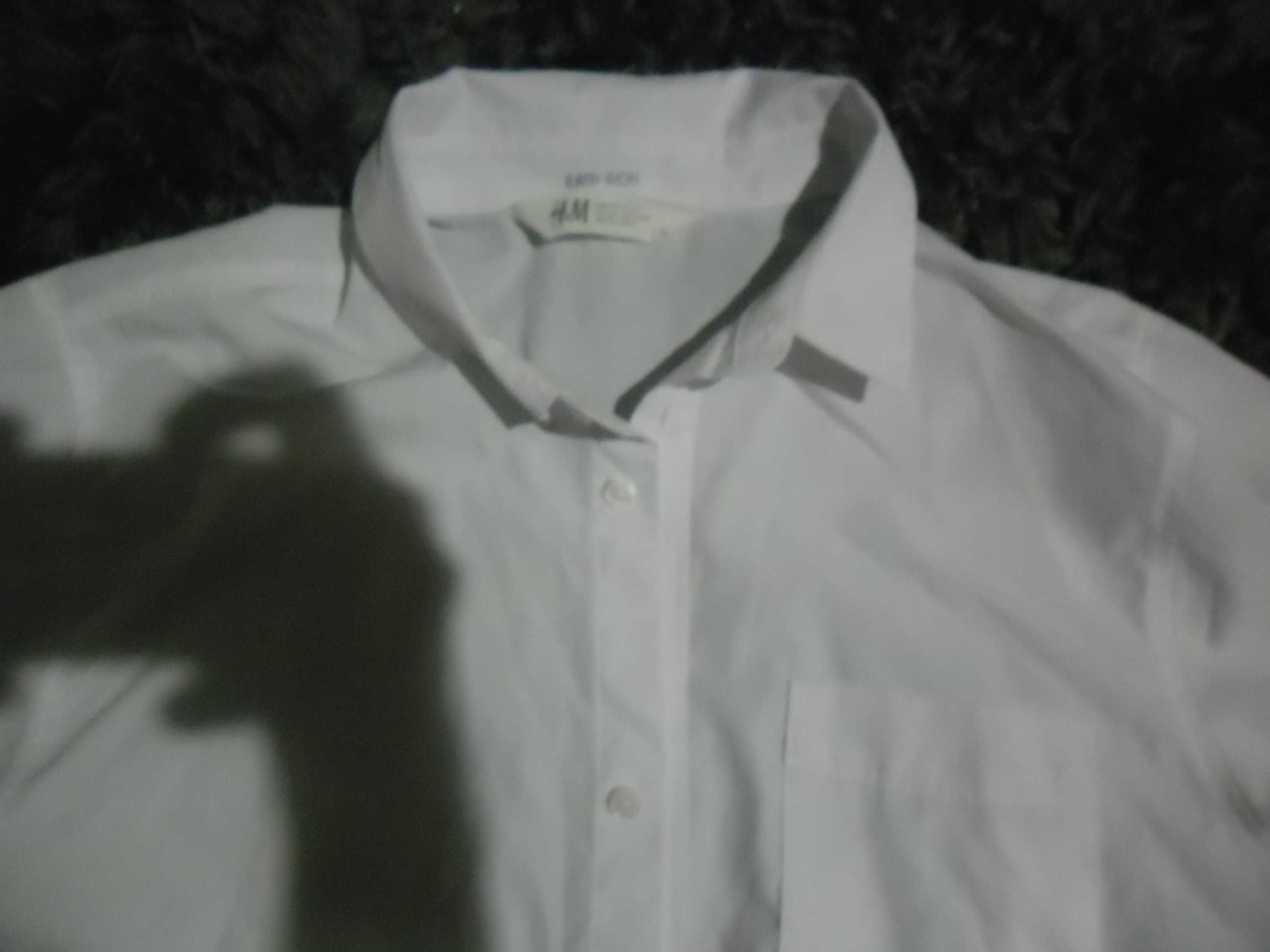 h&m koszula biała krótki rękaw dla chłopca roz 170 jak nowa