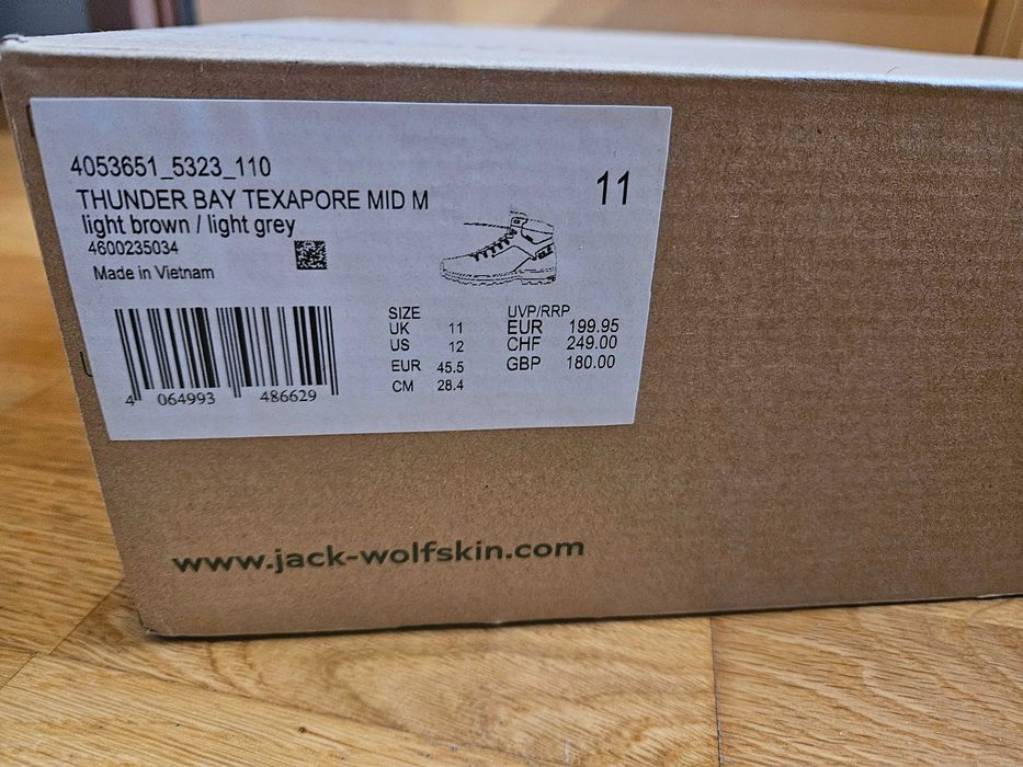 Męskie buty zimowe ocieplane Jack Wolfskin ThunderBay r.45,5 Primaloft