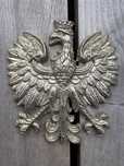 Masywny orzel orzelek mosiezny mosiadz PRL vintage