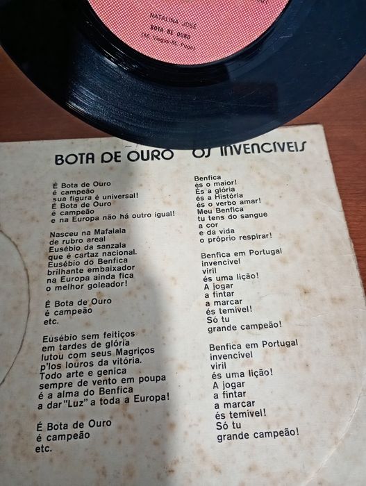 Bota de Ouro Os Invenciveis Eusébio Benfica Vinil raro