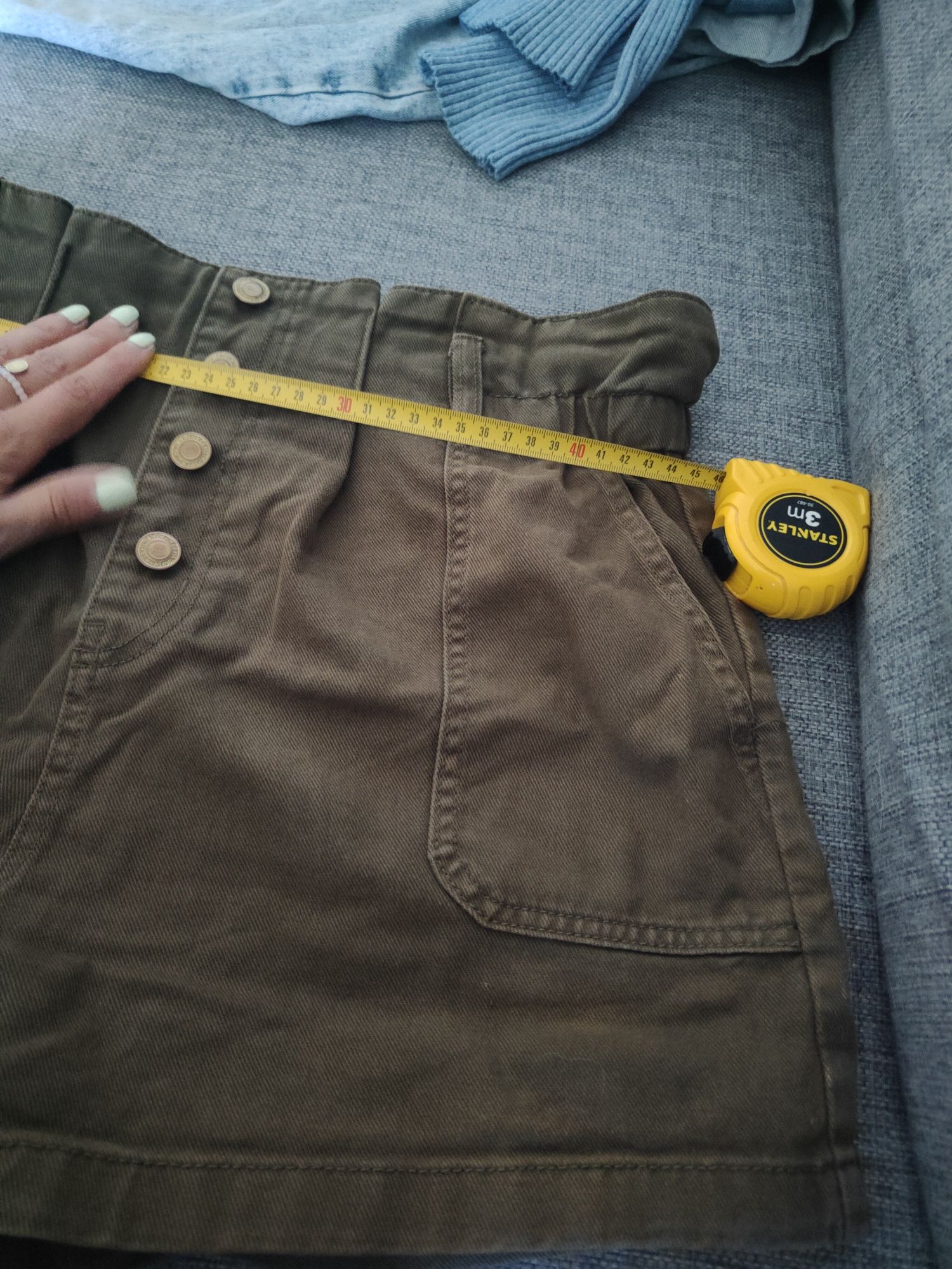 Oliwkowe khaki szorty denim co xl 42