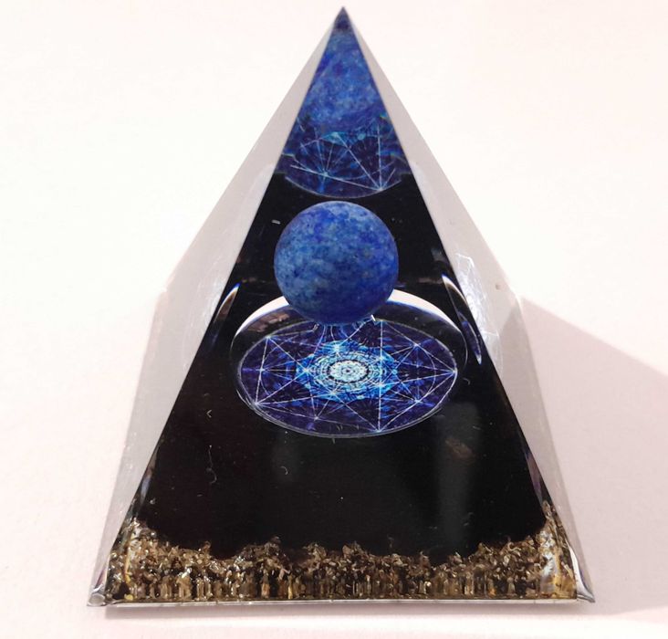 Orgonites em Pirâmide - Lápis-Lazúli e Ametista 5x5cm Novas