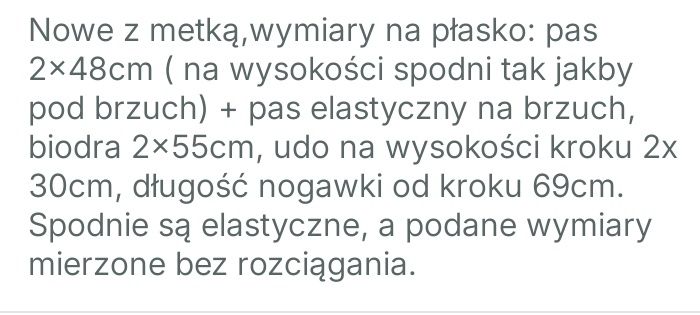 Ciążowe xl 42 nowe z metką 3/4 rybaczki