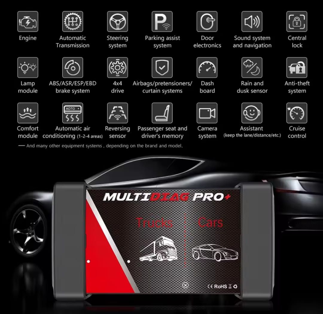 Multidiag pro+ Samochody osobowe, dostawcze, ciężarowe, autobusy