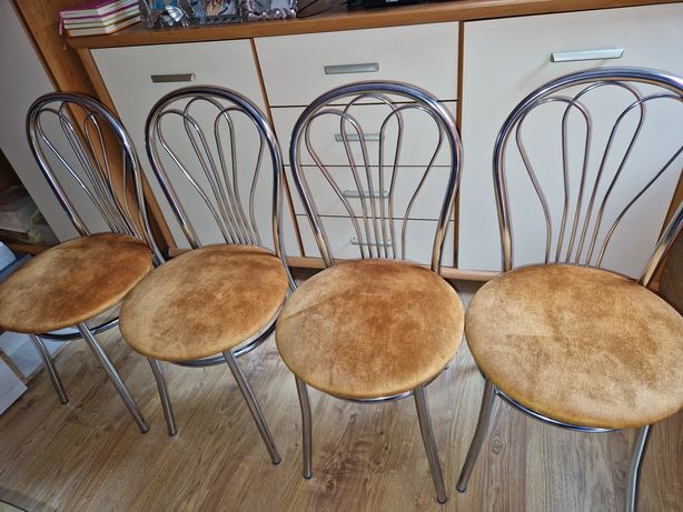 Metalowe krzesła tapicerowane 4szt.