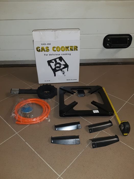 Nowy duży Taboret gazowy 40x40cm palnik żeliwny