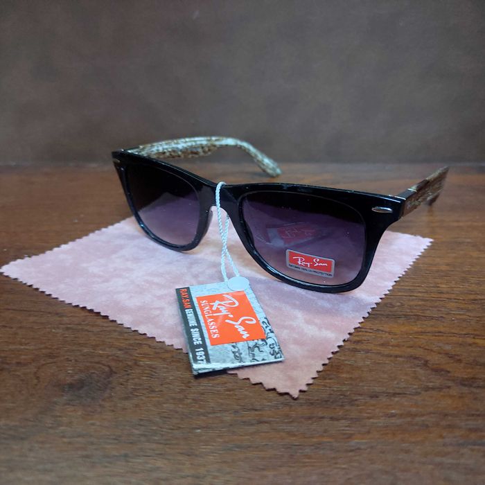 Сонцезахисні окуляри RaiSun класичної форми wayfarer, дужки під дерево