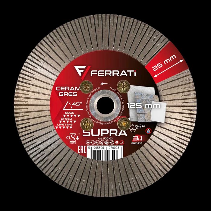 Ferrati SUPRA tarcza diamentowa tnąco szlifująca 125 mm
