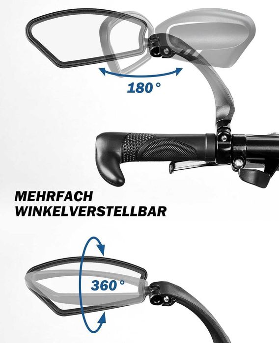 ISSYZONE Lewe lusterko rowerowe lusterko wsteczne na kierownicę, 1szt.