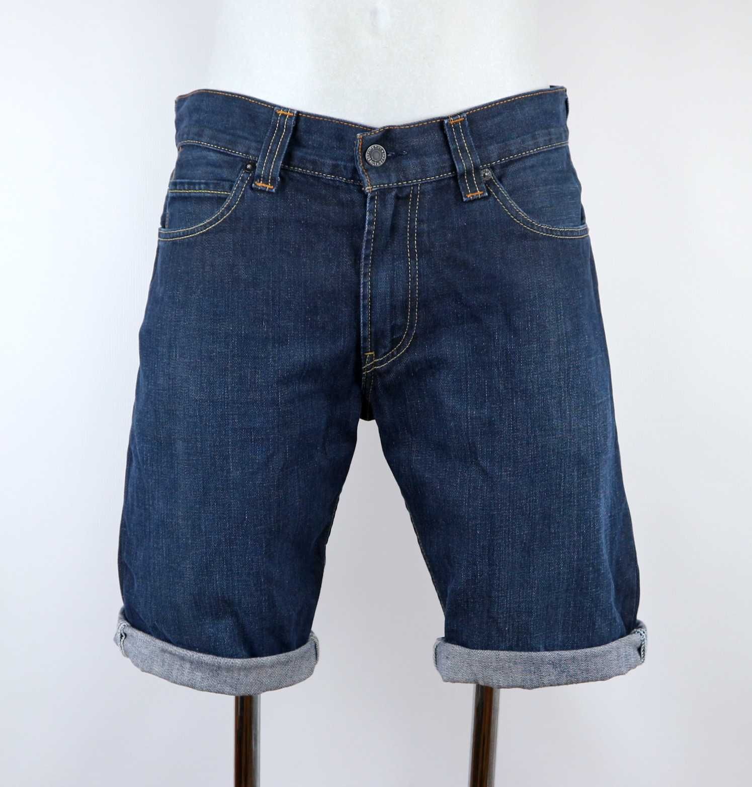 Levis 506 spodenki jeansowe szorty niewykończone W34 pas 2 x 46 cm