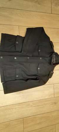 Куртка демисезонная черная из мягкого драпа