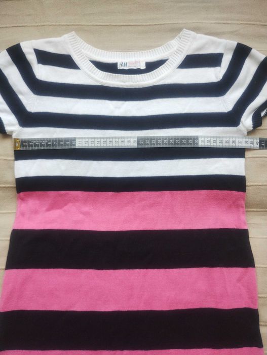 H&M rozm 146/152 10 - 12 lat tunika sukienka mini dzianina