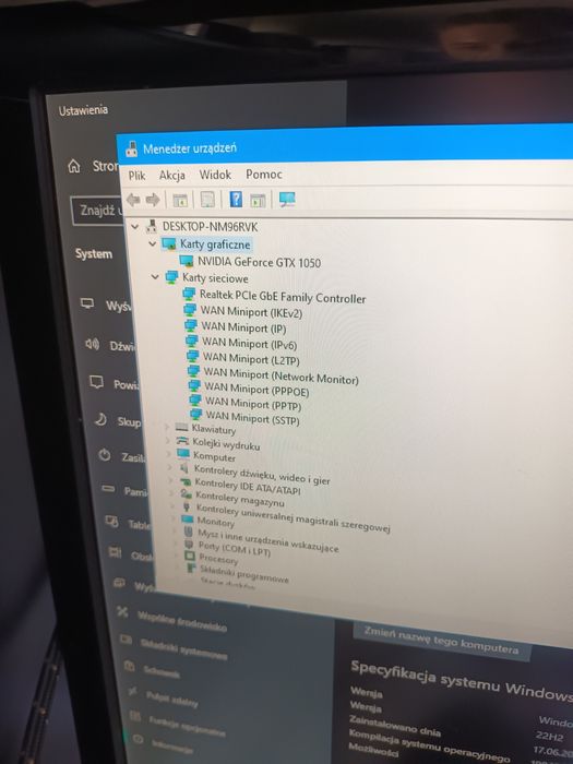 Komputer stacjonarny Ram 8gb GTX1050 dysk 1TB