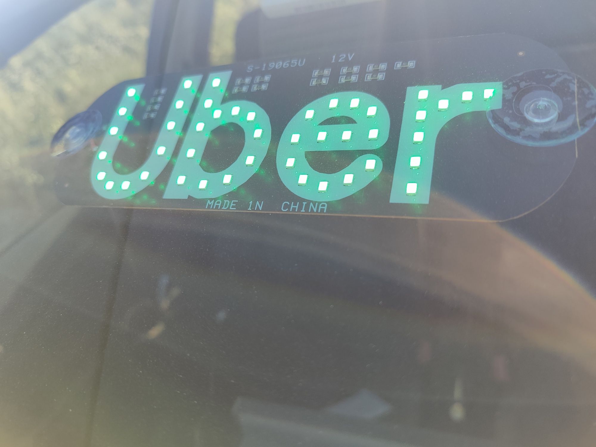 Placa led para carro "UBER*