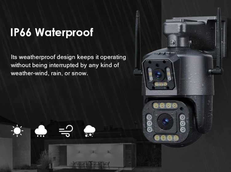 Kamera zewnętrzna 8MP obrotowa IP66 Full HD 355°x90° Wifi 10xZOOM