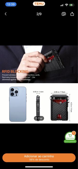 Carteira RFID minimalista Premium