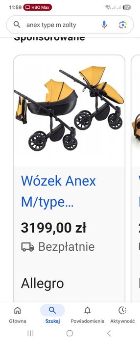 Wózek dziecięcy 2w1 Anex type M , stan idealny !