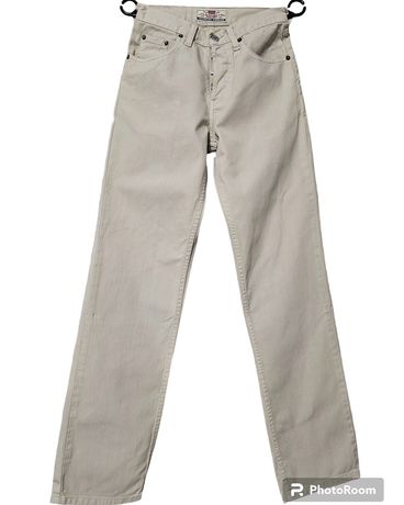 Męskie spodnie jeansy dżinsy beżowe kremowe Levi's 443 proste straight
