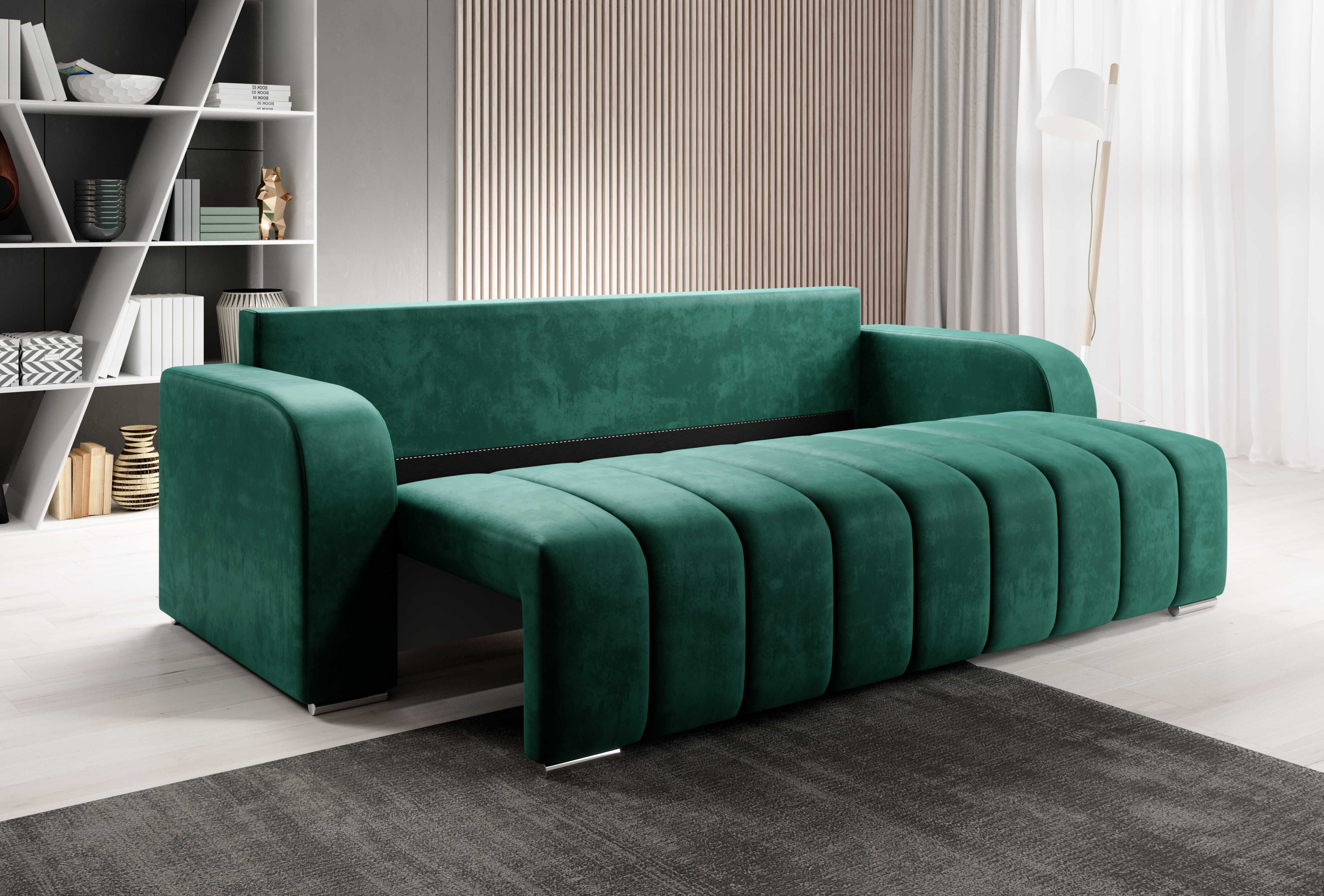 DARMOWA DOSTAWA komfortowa kanapa sofa z funkcją spania PUFETTO welur