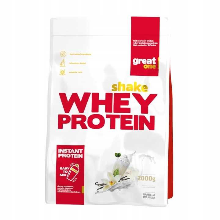 Great One Białko WPC SHAKE WHEY PROTEIN 2kg 2000g smak wanilia