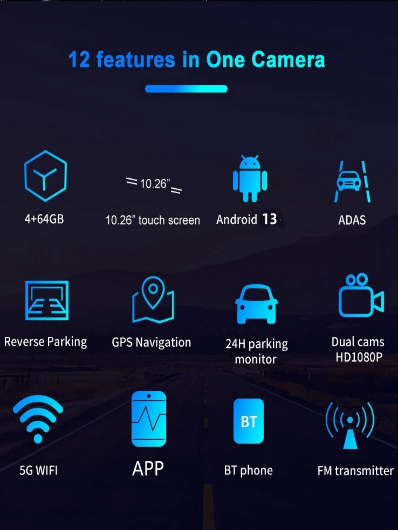 CarPlay та Android Auto авто екран, Відеореєстратор, 4/64ГБ Android 13