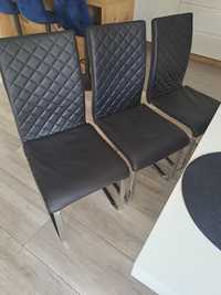 Krzesła na płozach 7szt, ,jak nowe ,pikowane,Eco skóra Agata Meb