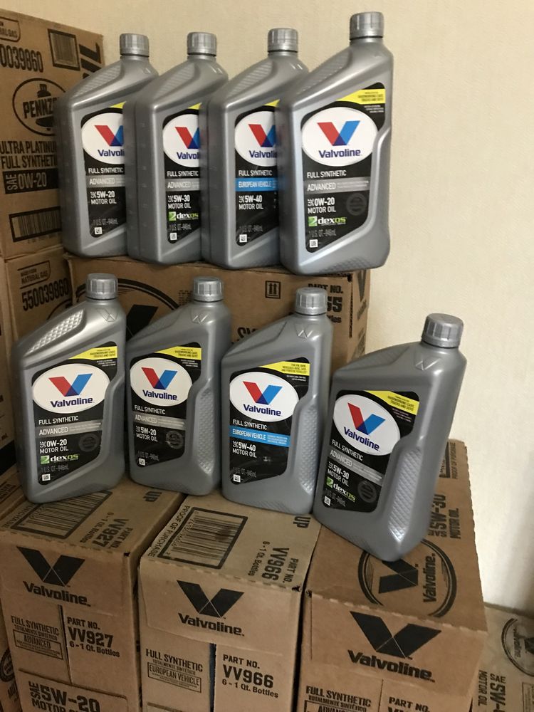 Масло VALVOLINE 5W20 , 5W40 0W20 5W30 . США 100 % . Одна кварта .