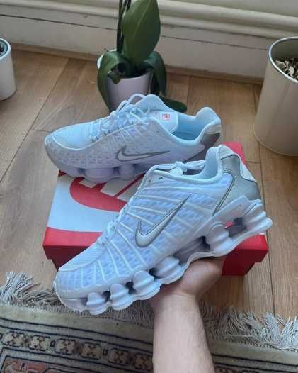 Buty-Trampk Nike Shox TL White Metallic Silver Max Orange R.37.5