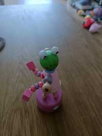 Zabawka żabka figurka drewniana żaba