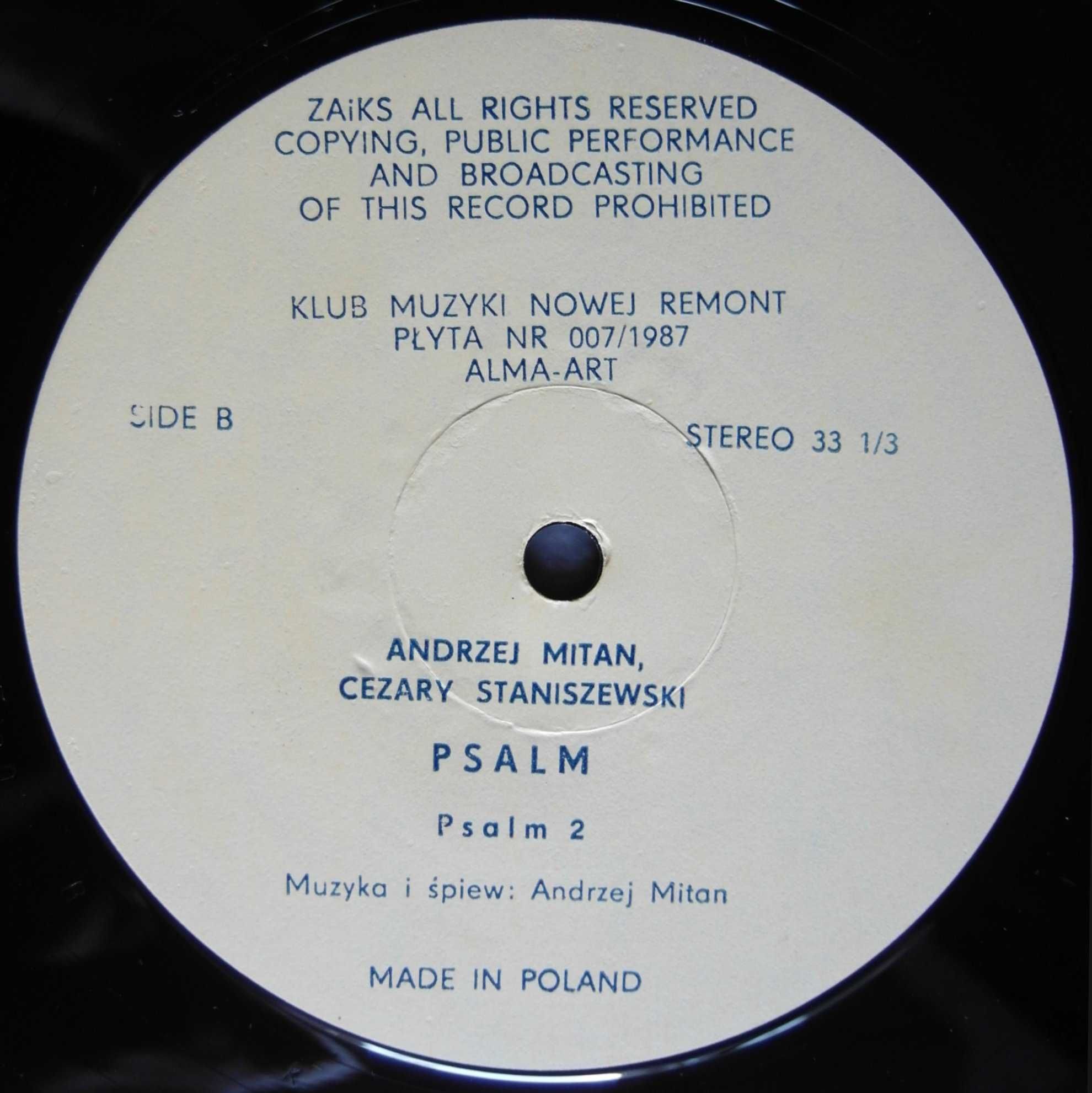 Alma-Art ~ ANDRZEJ MITAN Cezary Staniszewski PSALM winyl LP Alma Art