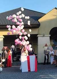 Balony z helem Pudło niespodzianka na ślub, wesele, urodziny