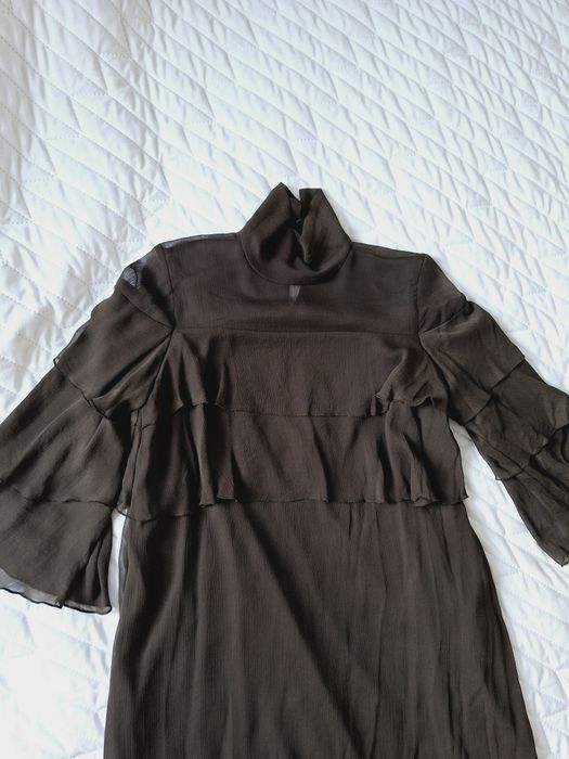 Sukienka Zara r.36 tiulowa w kolorze khaki